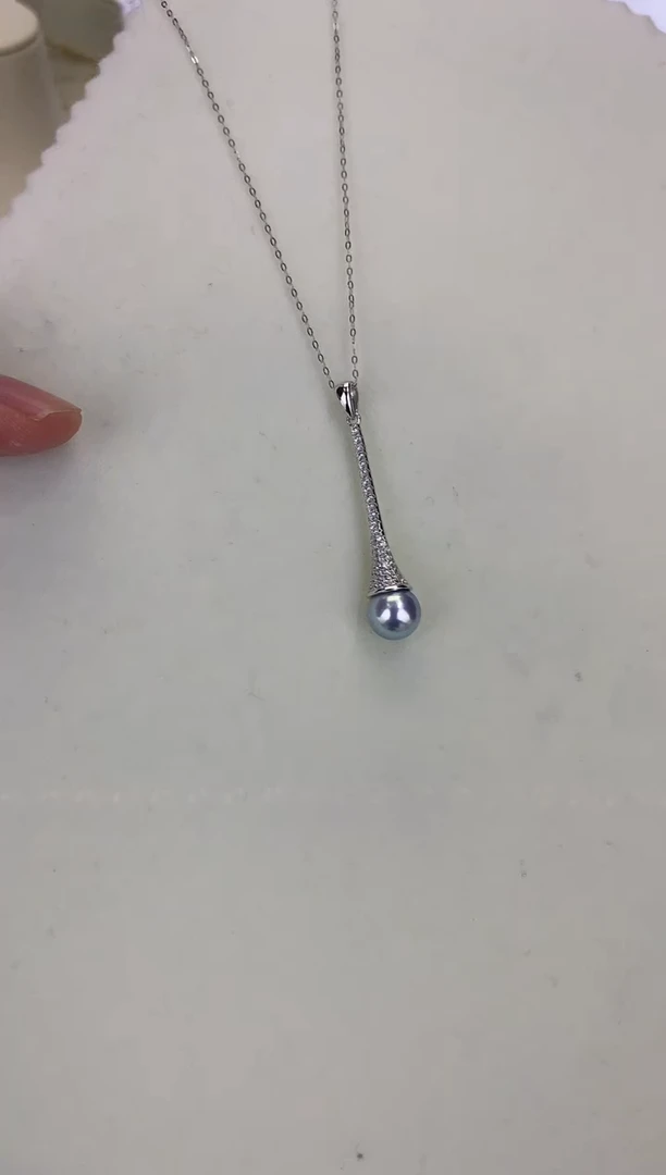 银S925镶嵌DA海水珍珠 GD176 吊坠