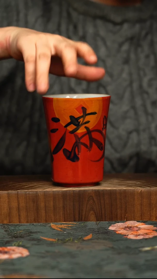 杯釉下彩手工手绘同款陶器