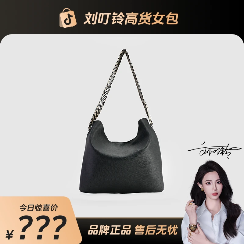 托特包拉链纯色简约风耐磨斜挎包时尚复古褶皱小众