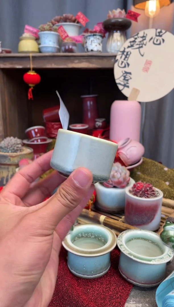 【闪购商品】摆件福利284景德镇手工花盆 默认微瑕