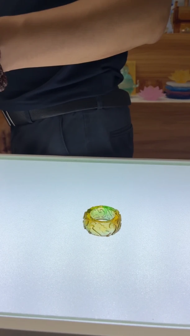 琉璃手工艺品茶摆件圆