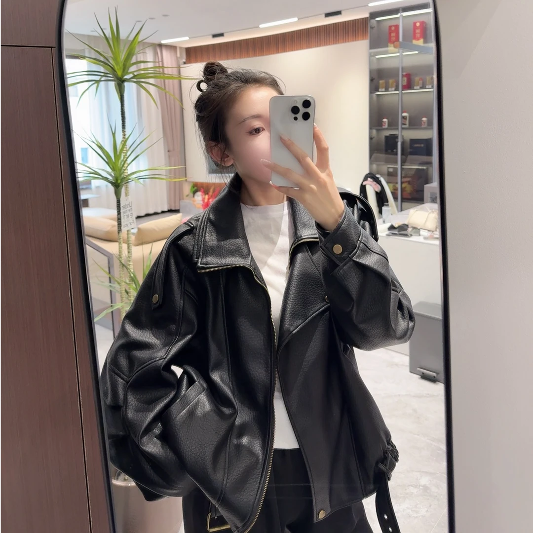 【媛媛】伯明翰黑武士|定制款高级感重工酷飒休闲百搭皮衣外套