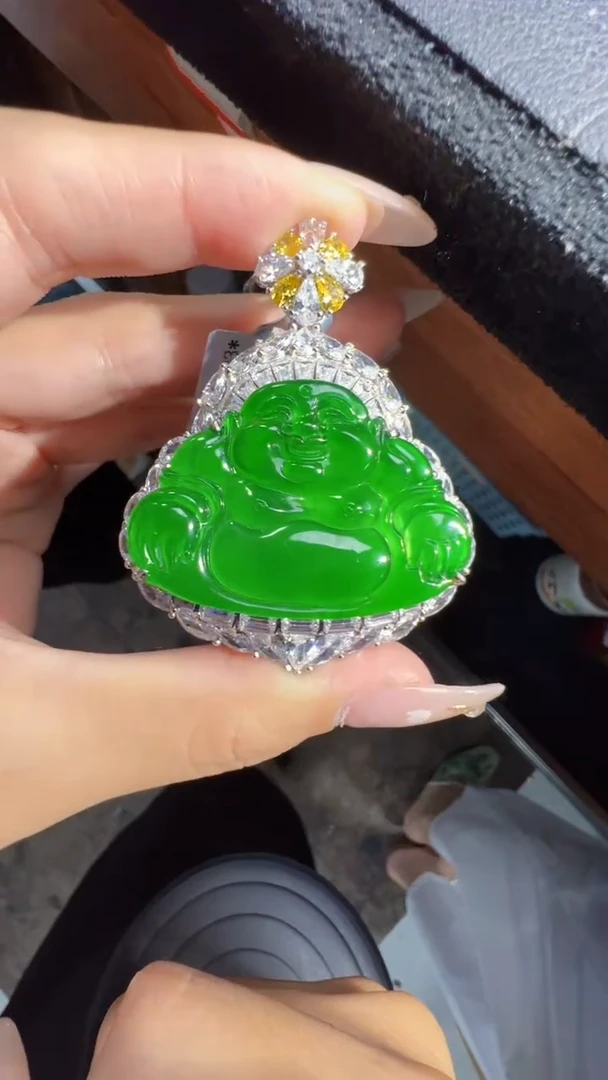 未镶嵌定制翡翠翡翠A货有轻微色差属于正常现象，佛公多样性发货1