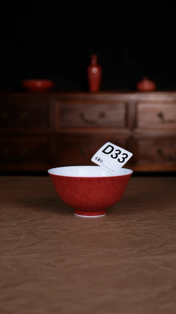 杯子豇豆红景德镇纯手工陶瓷