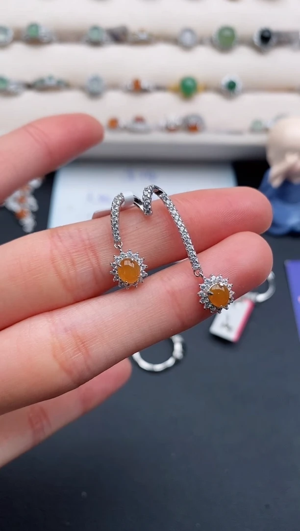 银S925镶嵌戒指翡翠2222222+5