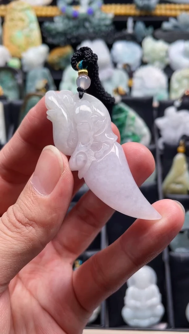 颈饰未镶嵌翡翠22  天然翡翠a货  龙牙