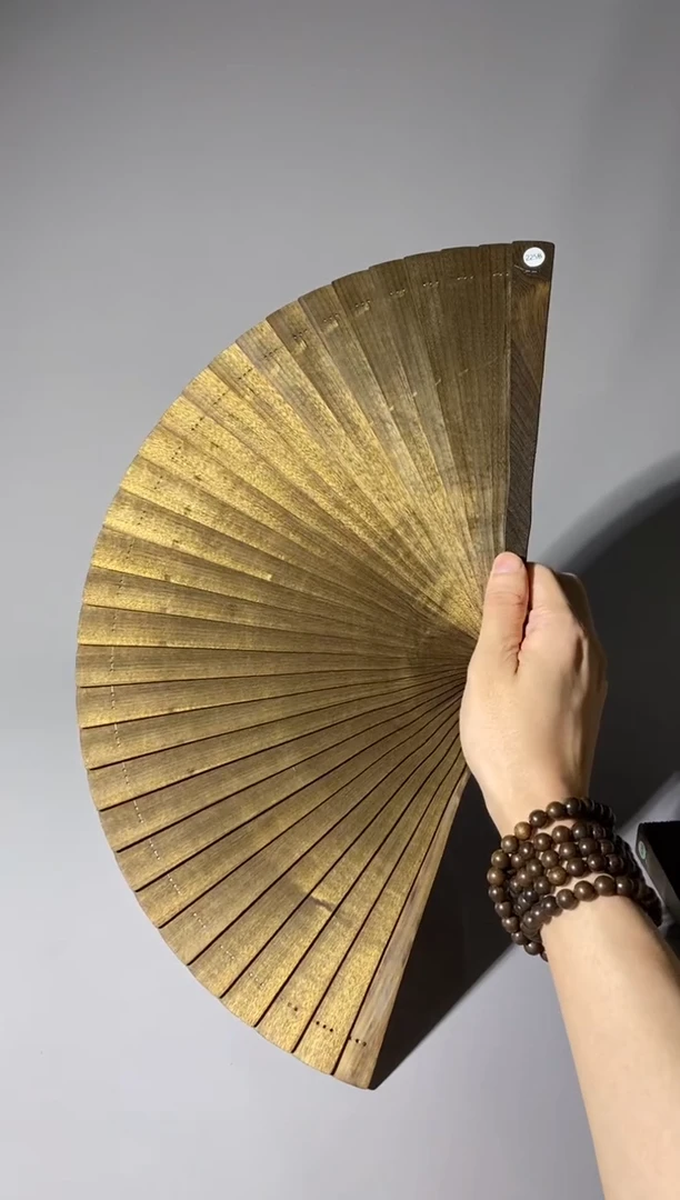 金丝楠Y**Y225号24cm乌木金丝楠小叶桢楠扇子