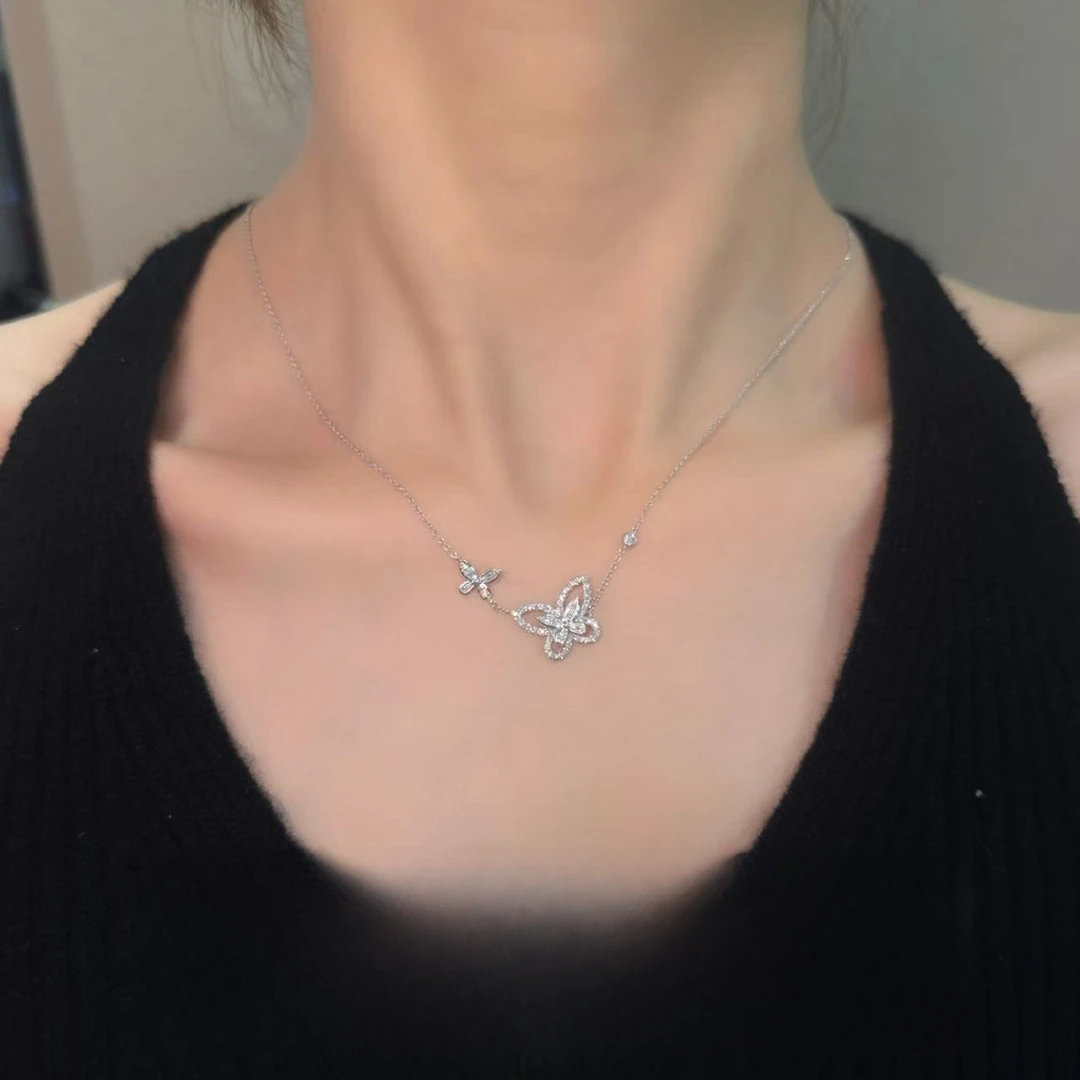 【QM珠宝】 0490重金【盾牌顶版】双蝴蝶套链ZSXL