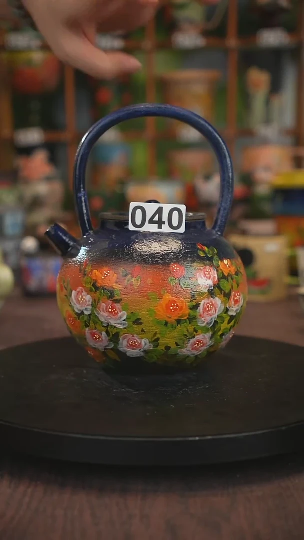 ?****y紫砂油画手绘釉下彩040