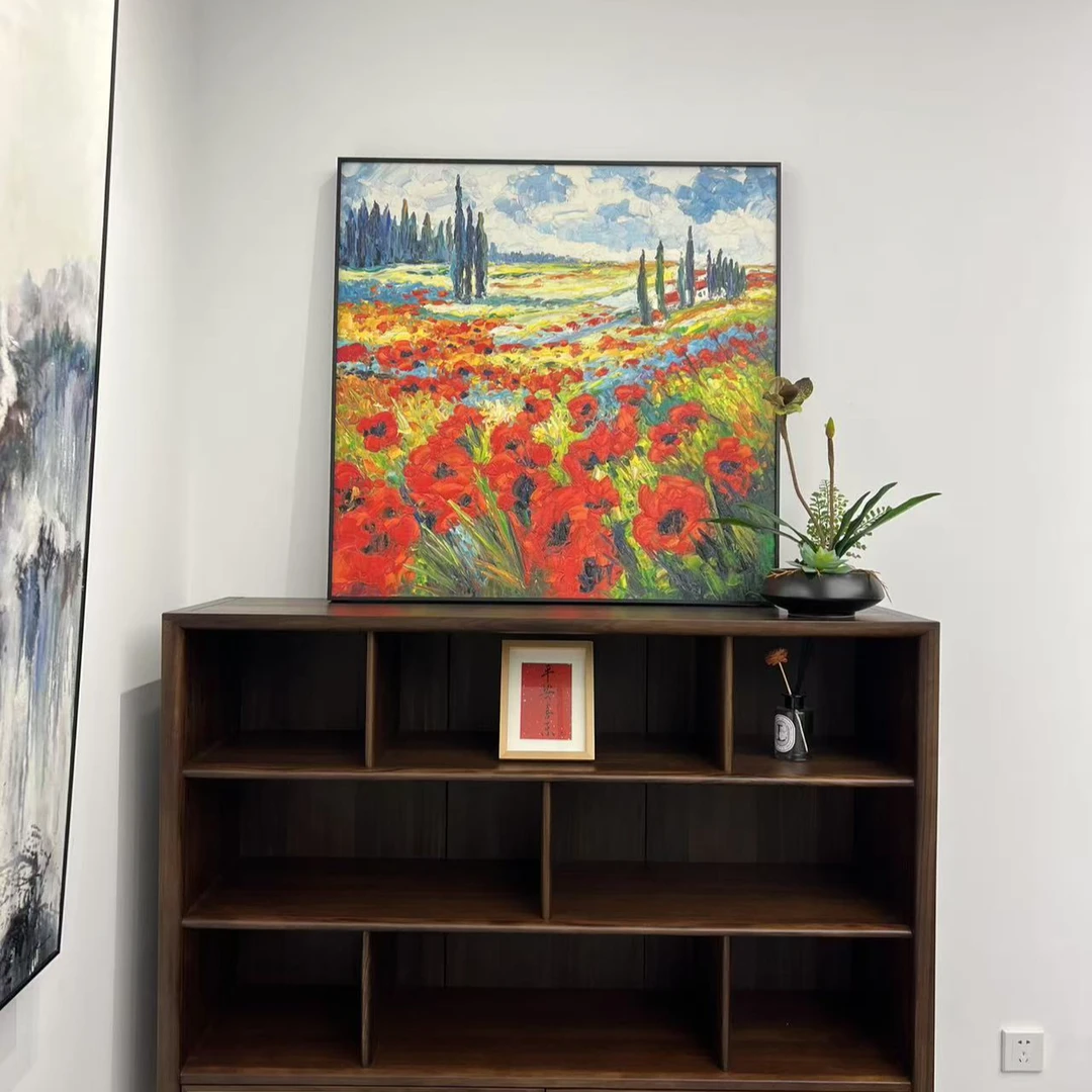 『花与风景』美式客厅装饰画油画风餐厅挂画简美风玄关墙画卧室
