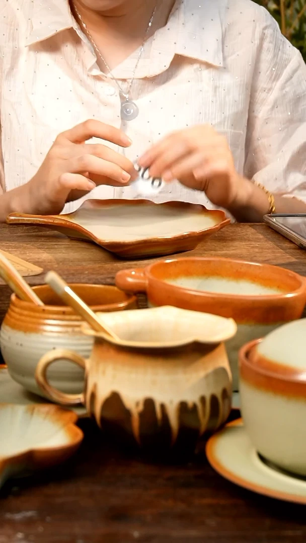 盘 高颜值粗陶餐具限时抢购