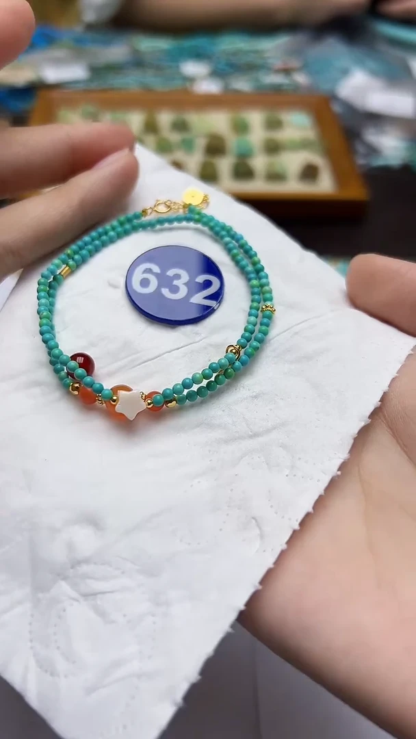 玛瑙/玉髓手串银S925镶嵌632