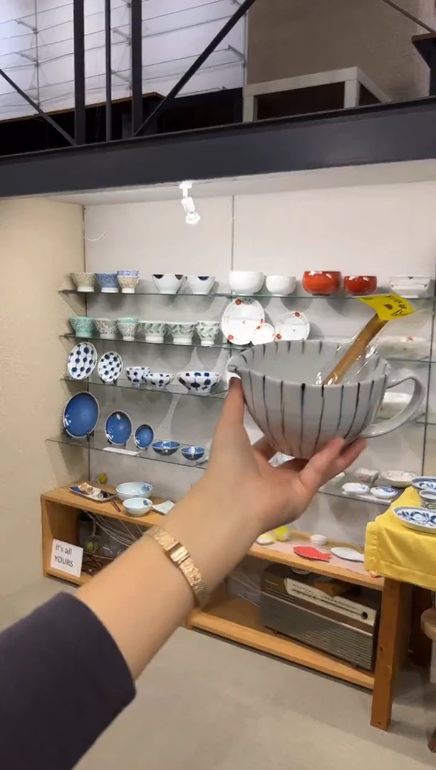 瓷麦わら十草 納豆鉢（さじ付）
