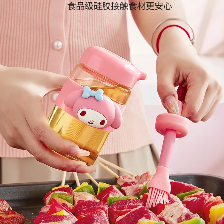 三丽鸥烧烤刷油瓶油刷瓶一体食品级厨房油刷烘焙烙饼专用硅胶刷子