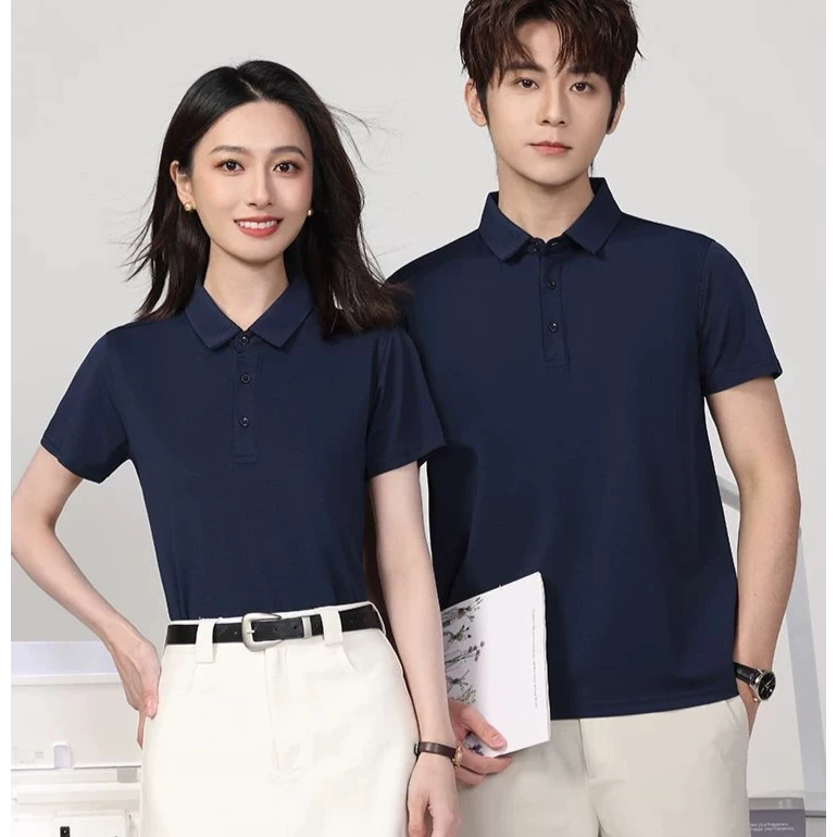 工作服定制T恤印logo夏季翻领短袖polo衫超市企业文化衫厂服订做