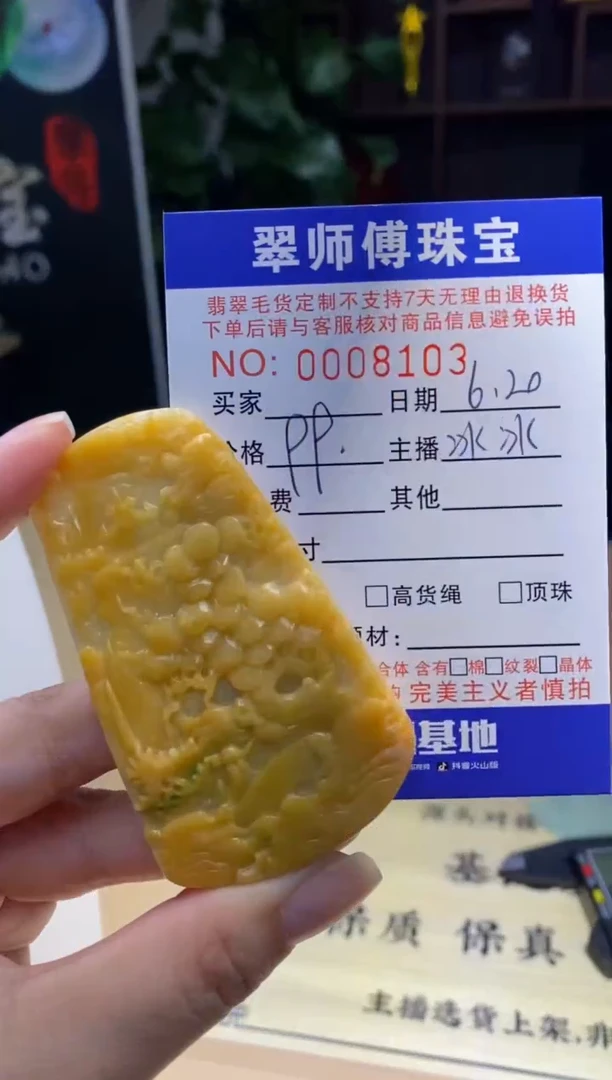 翡翠未镶嵌颈饰山水8103
