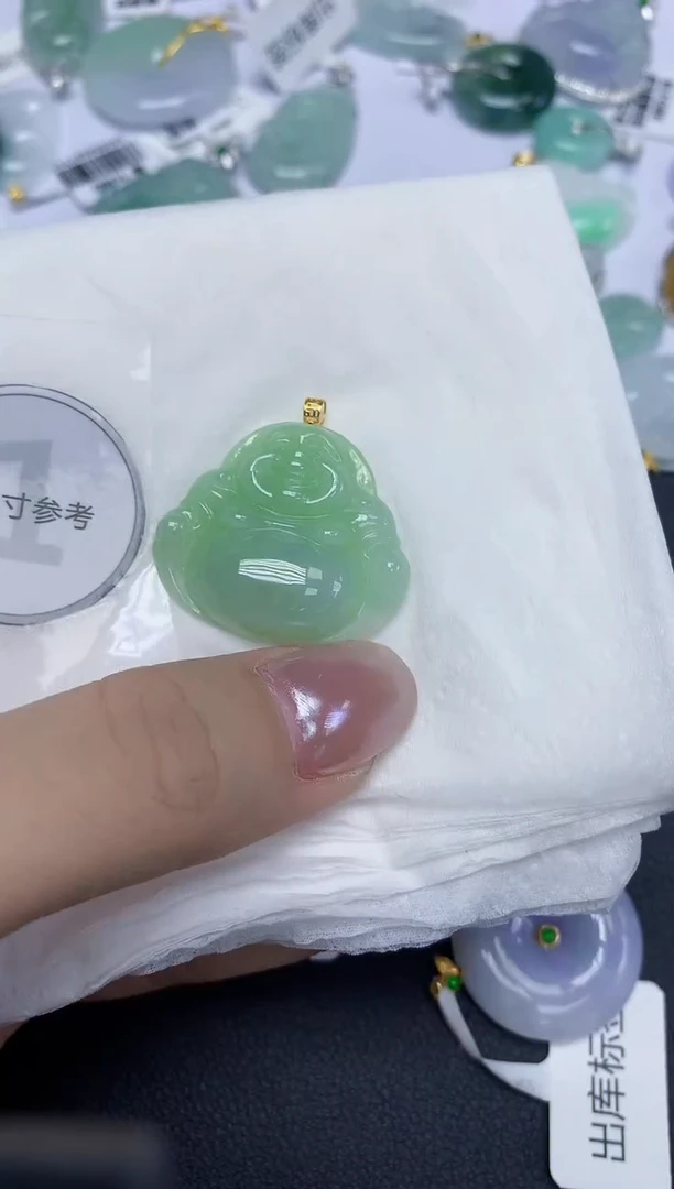 翡翠18K金镶嵌颈饰天然缅甸翡翠A货百元以上9元证书费自理
