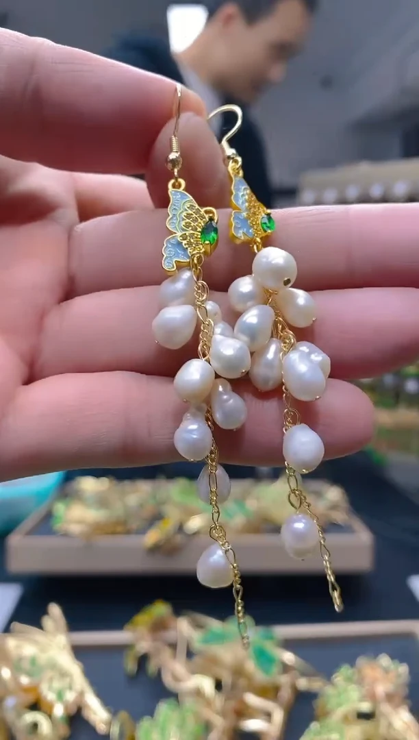 【闪购商品】淡水珍珠耳饰合金68珍珠饰品