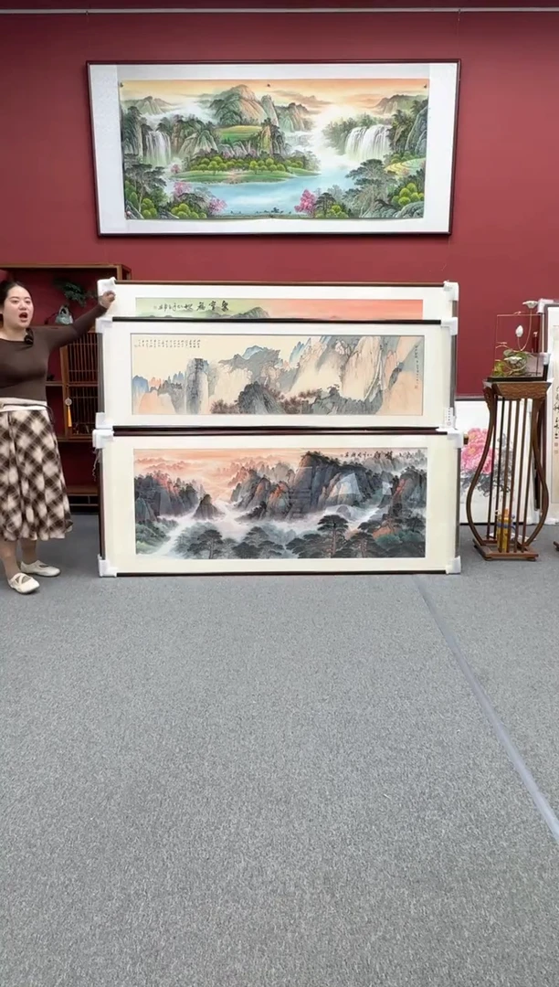 国画手绘  百步云梯  219*68