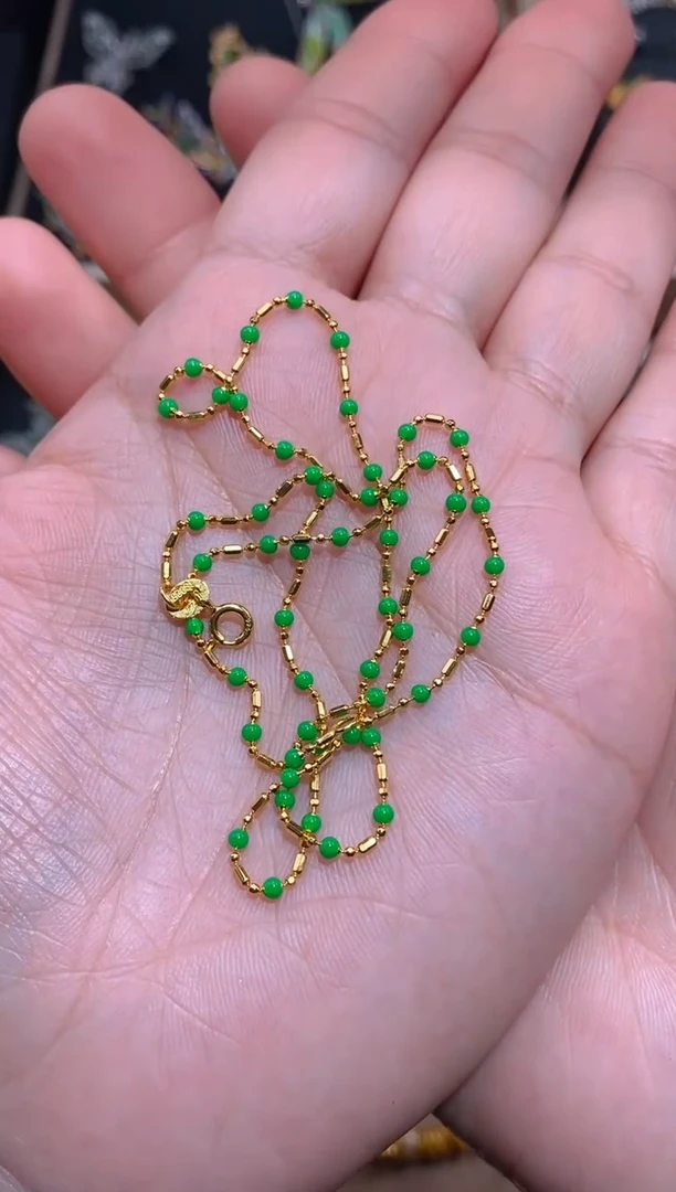 【闪购商品】翡翠颈饰银S925镶嵌项链