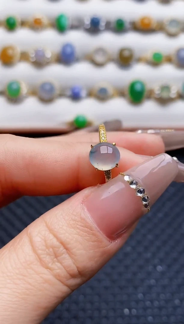 银S925镶嵌戒指翡翠6920