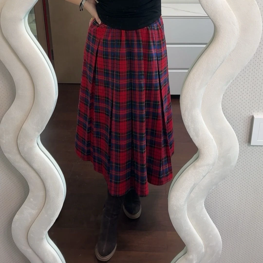 【清仓现货】秋季格子大码半身裙YM8R026
