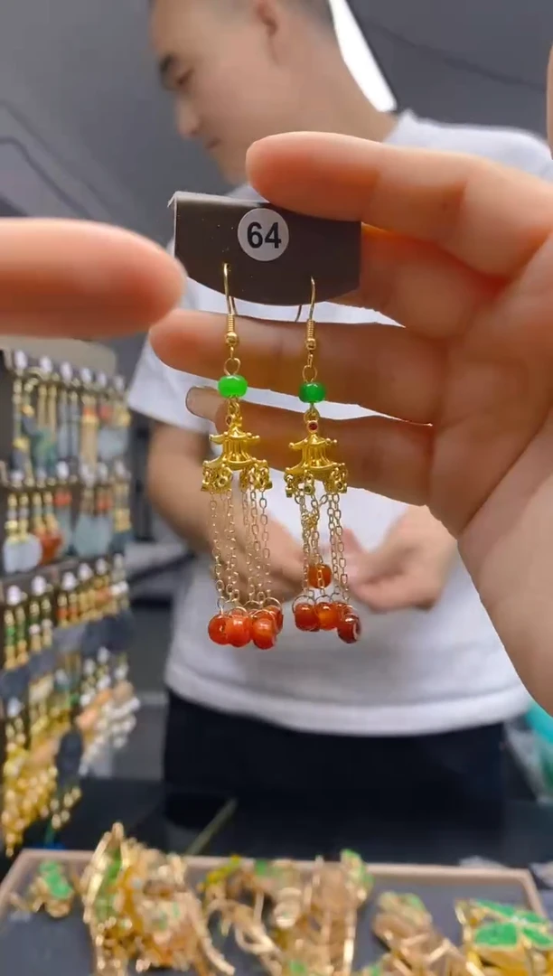 【闪购商品】翡翠耳饰合金296翡翠耳钩