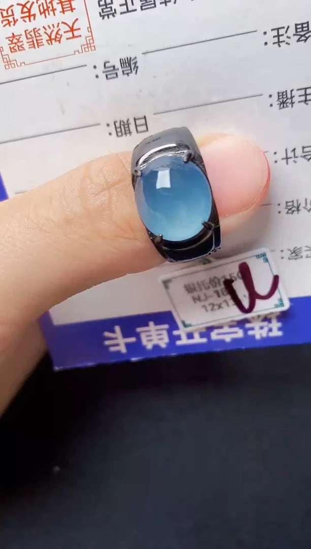 翡翠戒指银S925镶嵌22222222