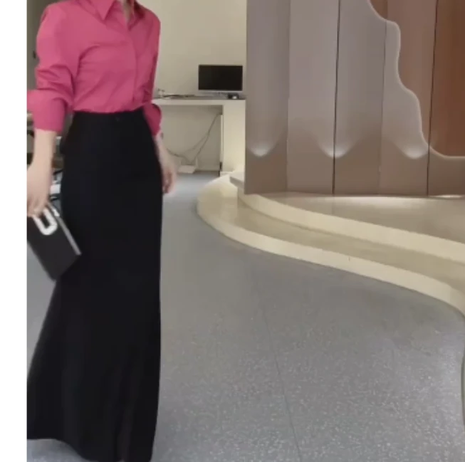 2025夏季新款网红同款洋气韩版潮流时尚衬衫半身裙两件套乖-fgi