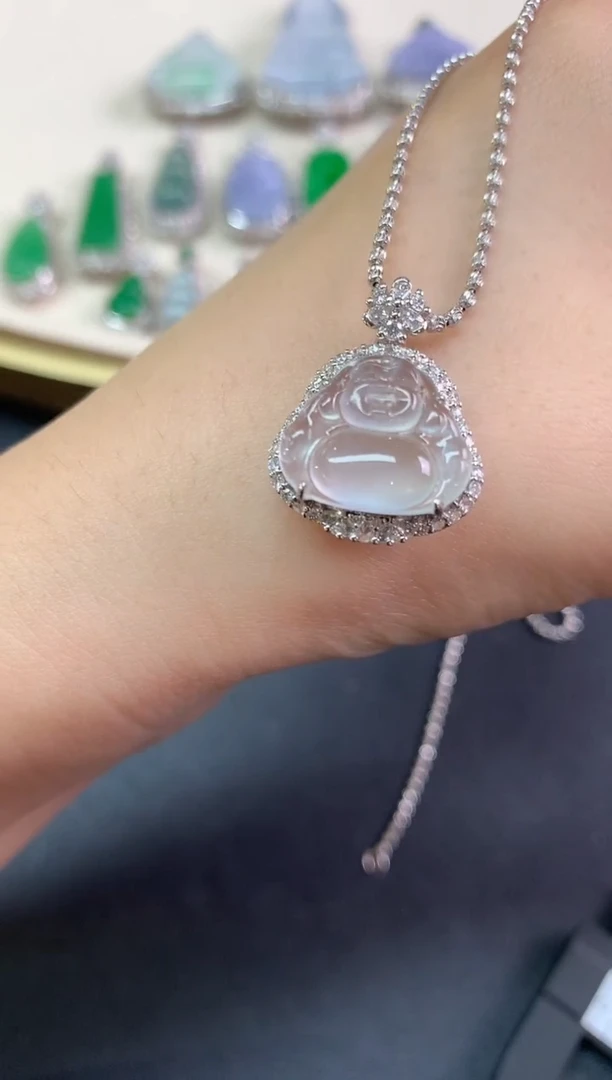 吊坠(不含链)18K金镶嵌翡翠吊坠(不含链)|9800