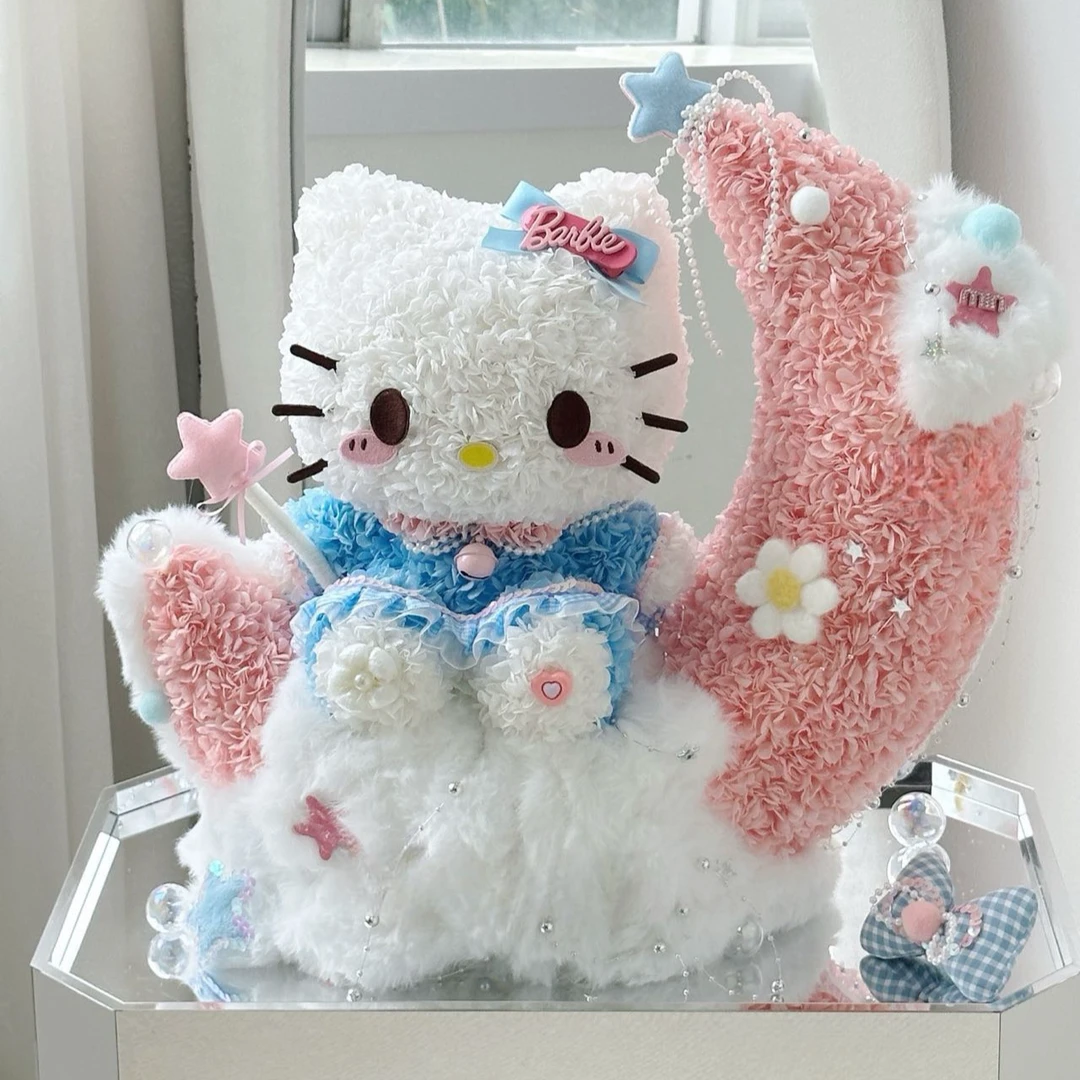 情人节高端礼物甜心可爱猫咪永生花真花高端礼物生日送女友