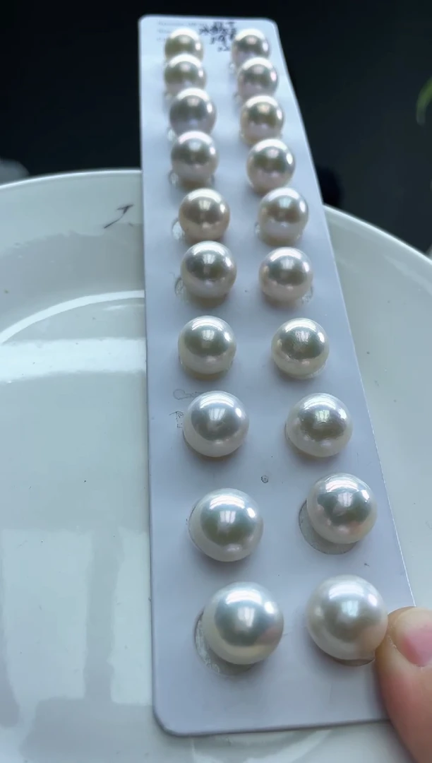 未镶嵌耳饰，吊坠淡水珍珠白色系 11mm(多样性发一）