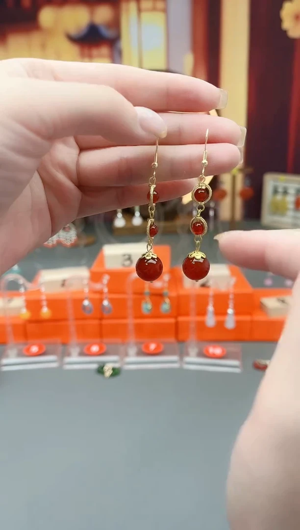 未镶嵌耳钉玛瑙/玉髓903