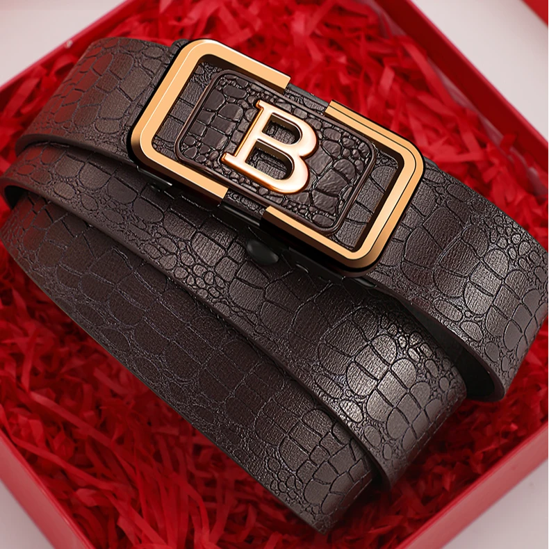 【工厂直销】男士自动扣皮带腰带男款时尚百搭中青年商务休闲裤腰带