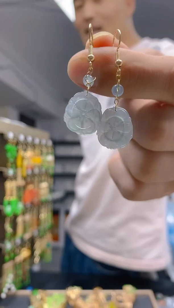 【闪购商品】翡翠耳饰合金0171翡翠耳钩