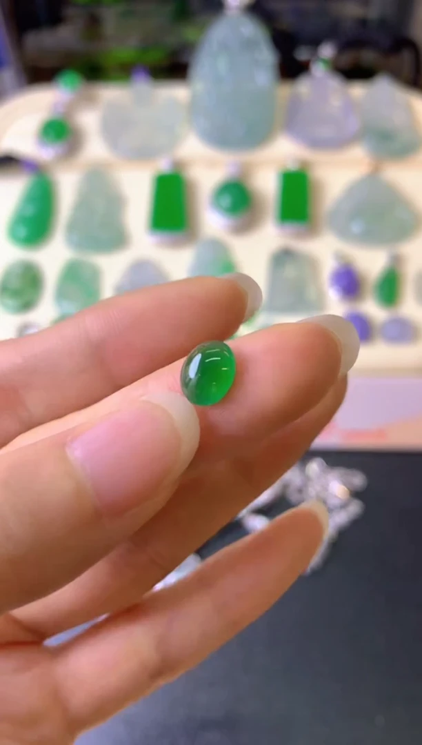 未镶嵌定制翡翠萌*喵裸玉（客户意向镶嵌）