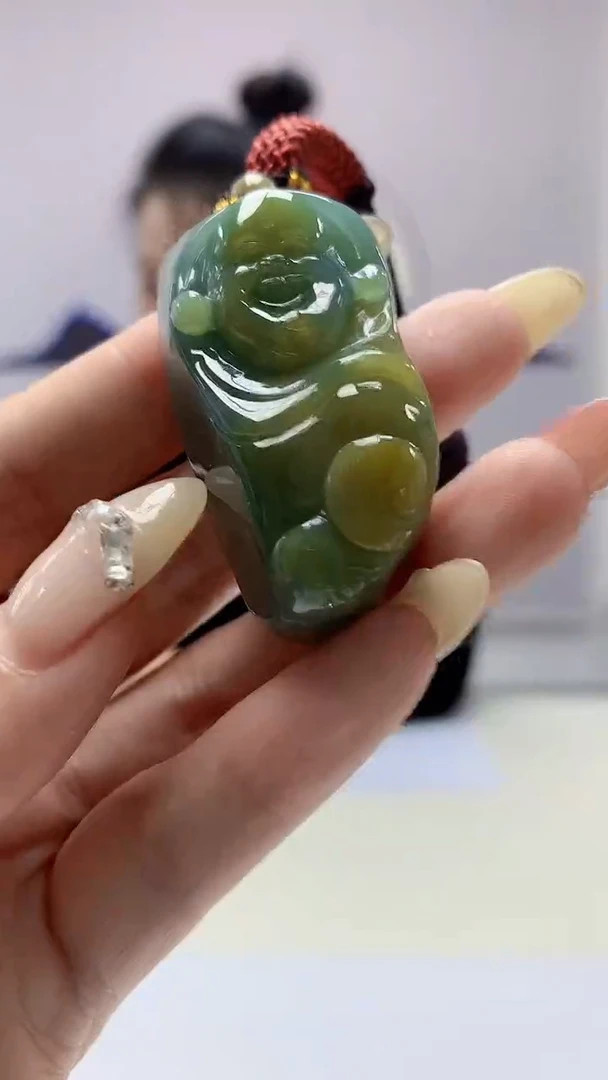 【闪购商品】定制翡翠未镶嵌4902DD-毛货挂件54