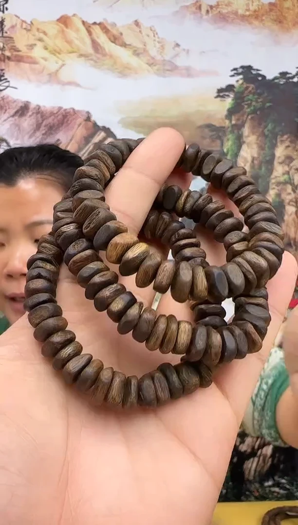 沉香手串沉水张勺子虫漏不规则珠卡11+宠粉多样性发一条