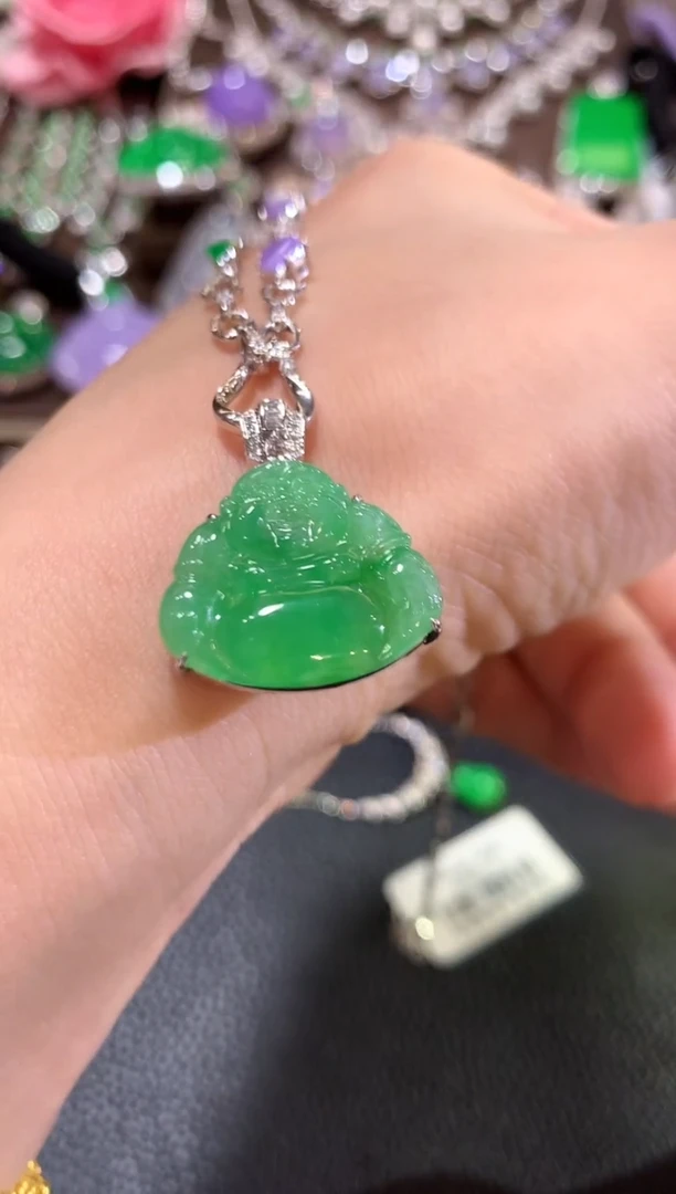 套链18K金镶嵌翡翠a32多样性一件发货