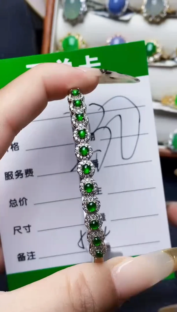 银S925镶嵌戒指翡翠5614
