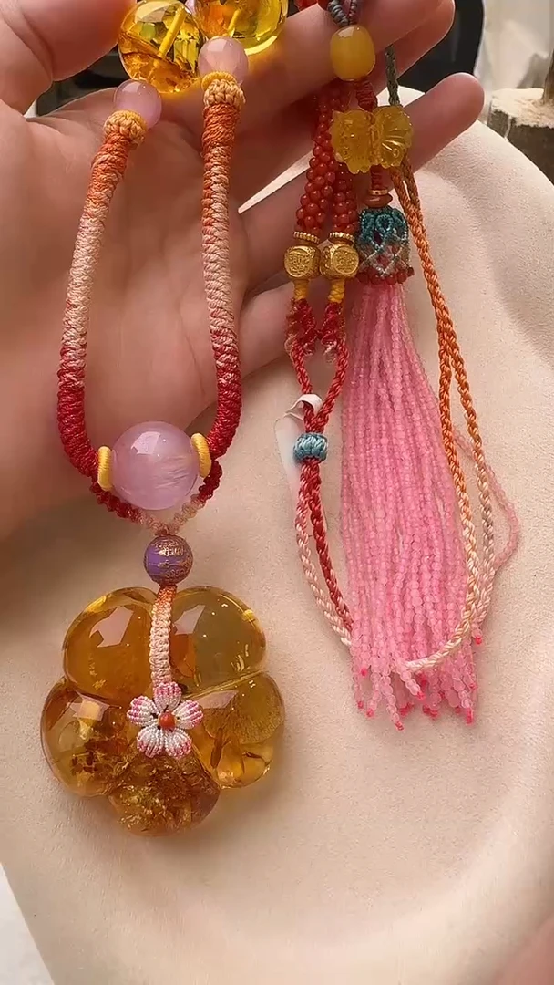 琥珀颈饰未镶嵌吊坠