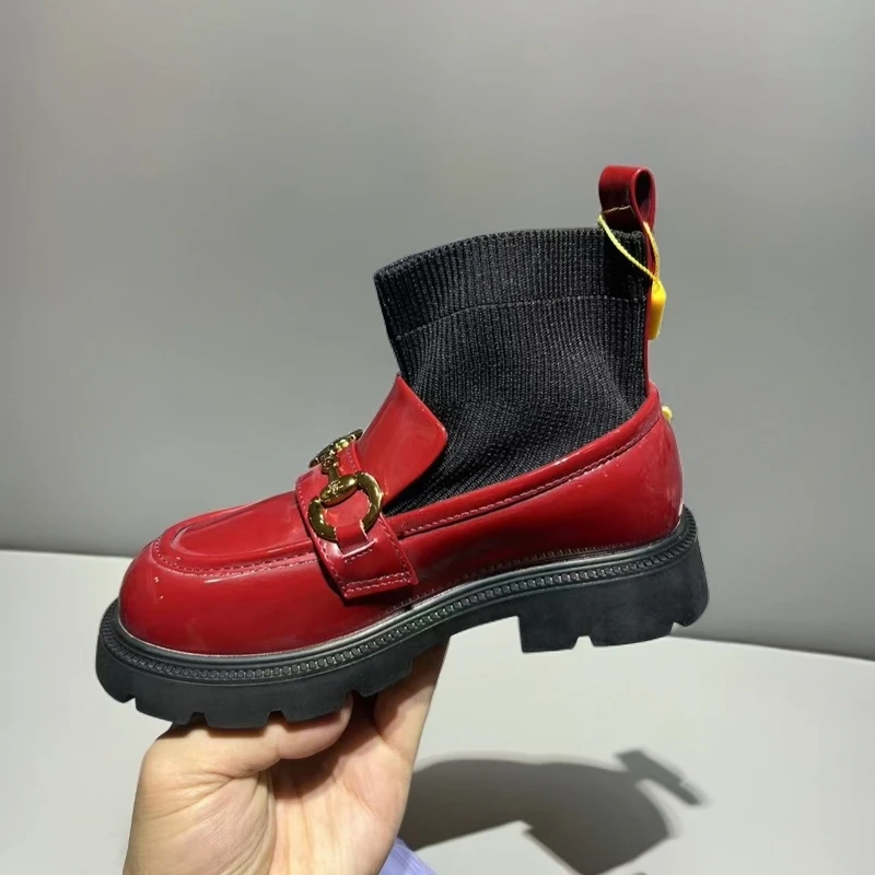 【新疆包邮26-37】61866儿童袜子皮鞋盛装小皮鞋节日橡胶底