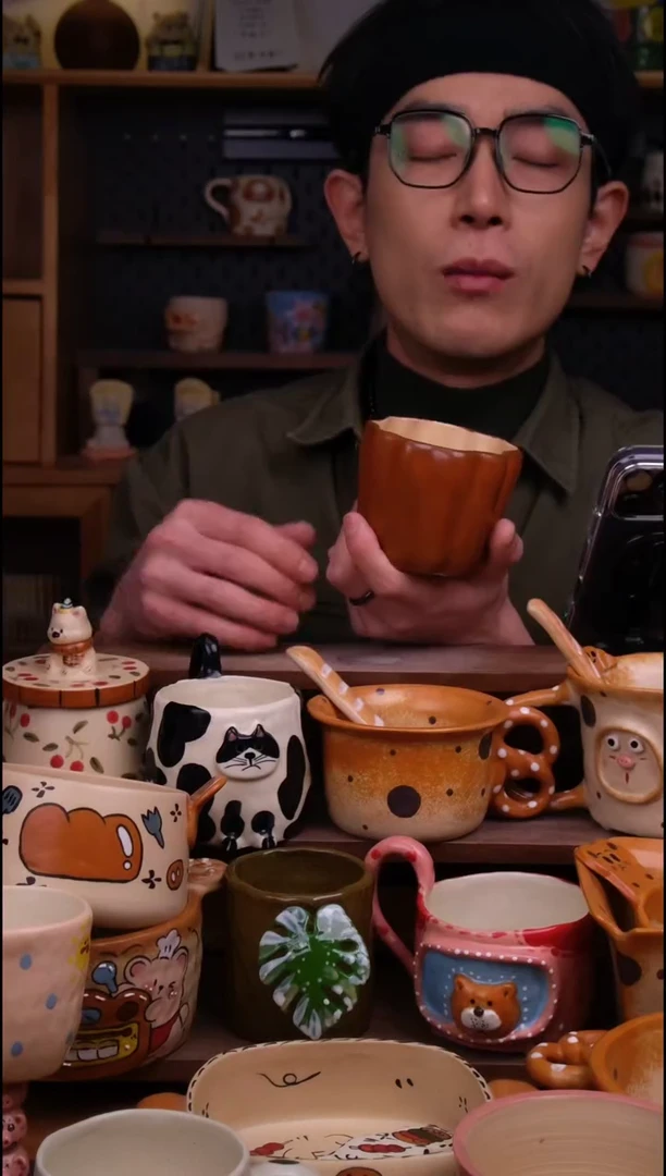 杯子陶景德镇可爱设计师款陶瓷