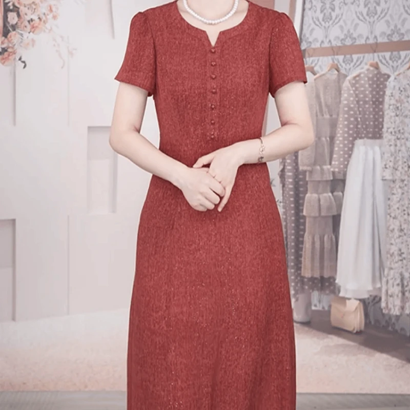 A185【连衣裙】2025夏季新款古典气质优雅显瘦收腰法式减龄连衣裙