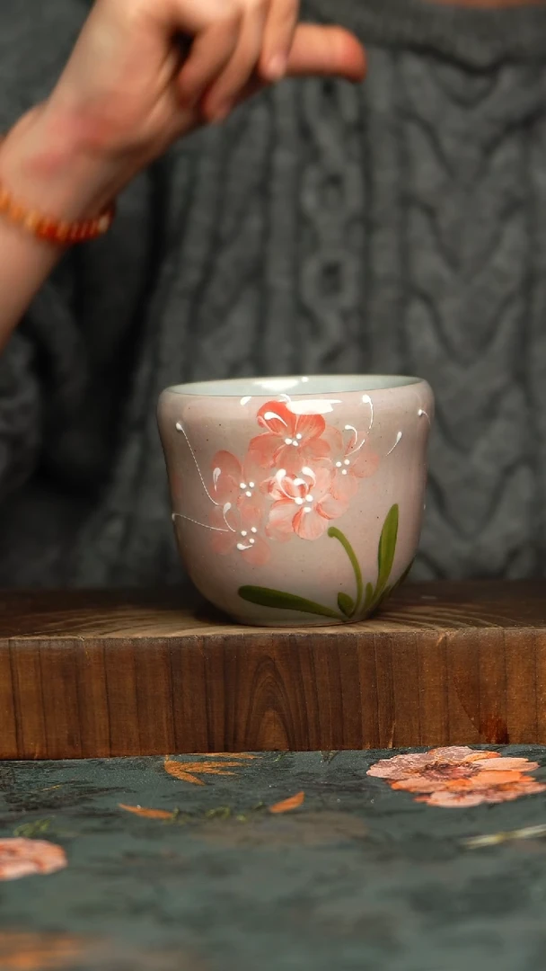 杯釉下彩手工手绘同款陶器