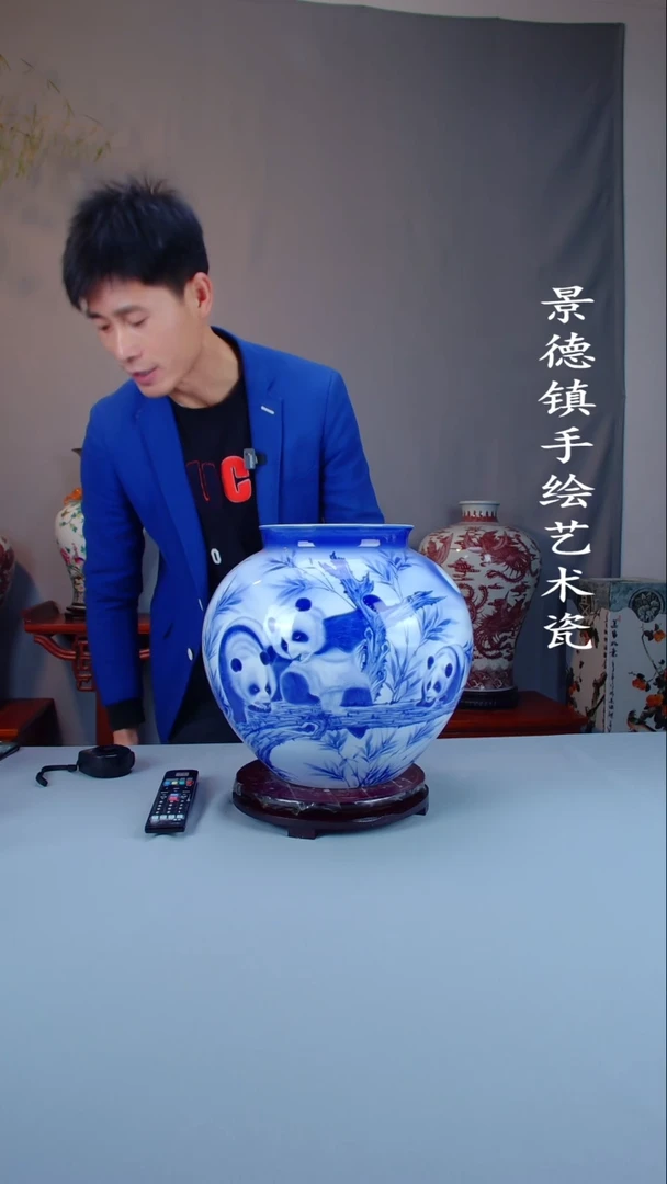 瓶陶景德镇手工手绘陶瓷摆件46