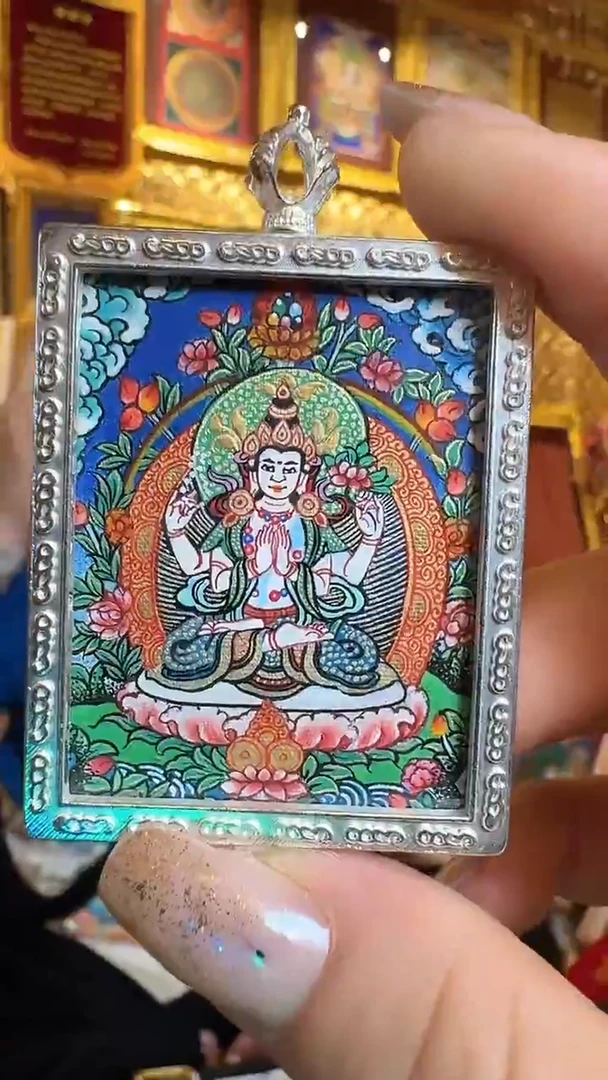 吊坠四臂老师--热贡纯手绘