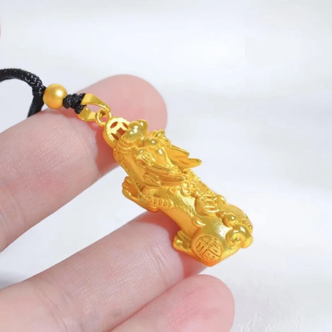 合金吊坠 精美招财如意貔貅纯实心吊坠项链时尚气质情侣百搭