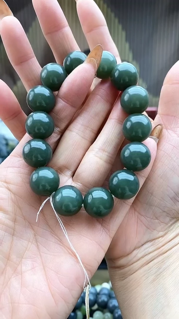 未镶嵌手串和田玉且末蓝正蓝16