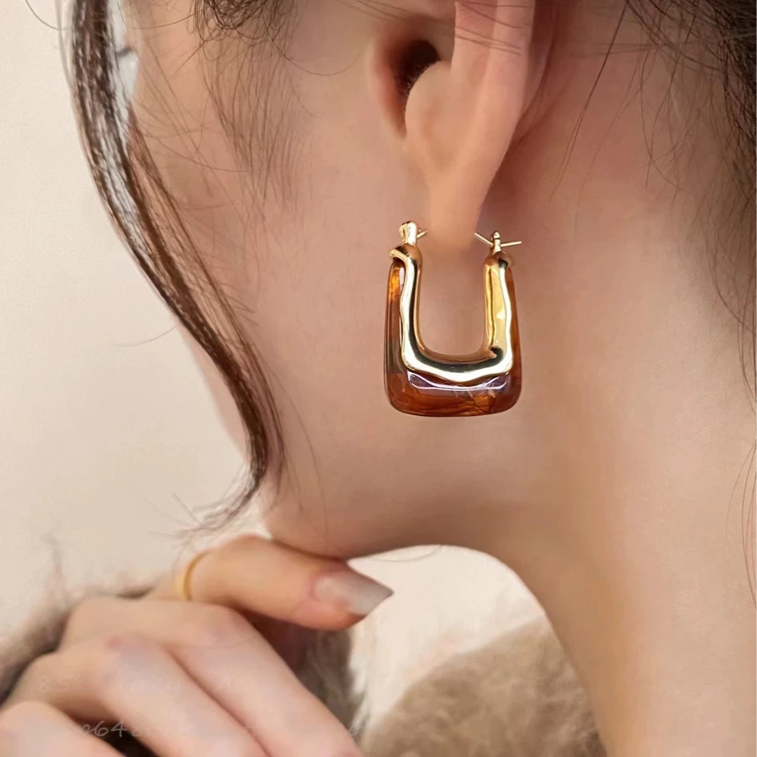 铜合金耳饰 气质轻奢百搭简约简约优雅精致网红设计师耳环F3158